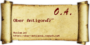 Ober Antigoné névjegykártya